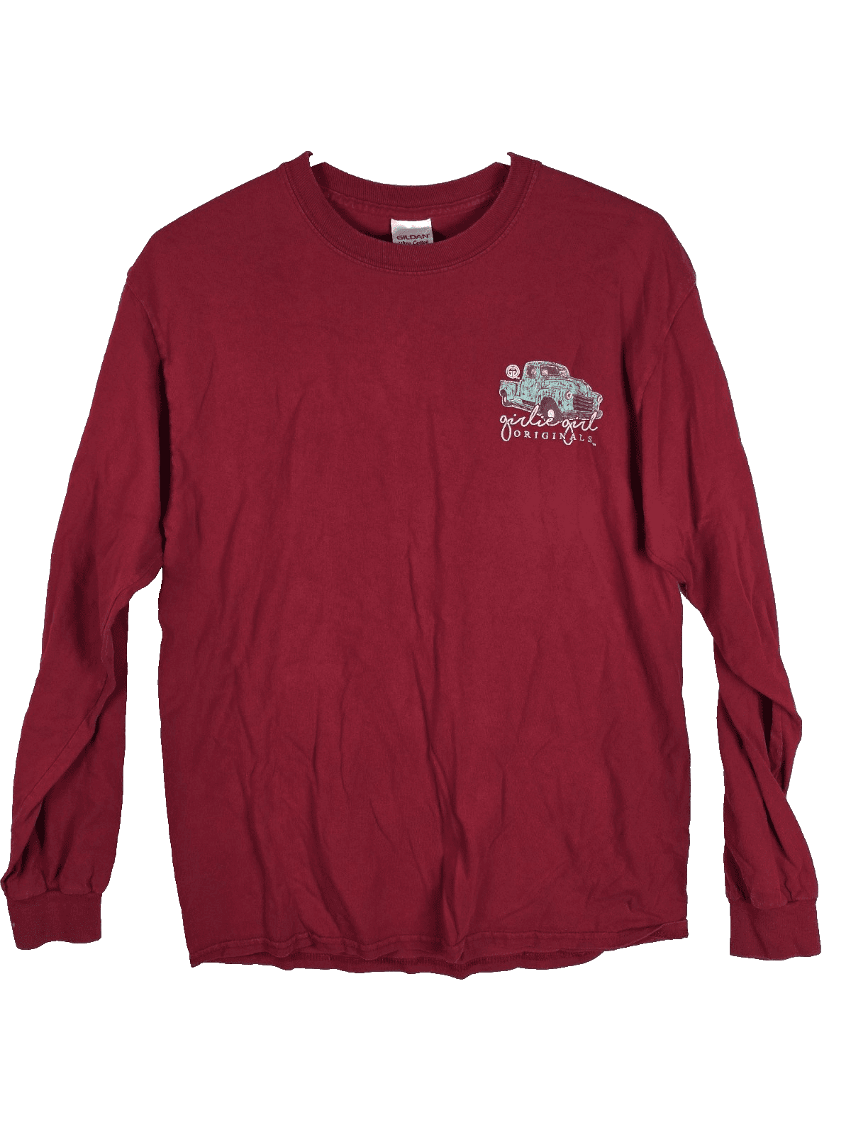 Girlie Girl " Jesus Takes The Wheel" Women's Medium Red "Long Sleeve T-Shirt