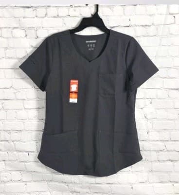 Scrubstar Women's Small Black V-Neck Medical Scrub Top