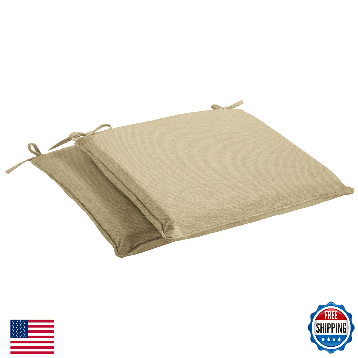Sorra Home Sunbrella Corded Chair Pad Set 2 Fade Water Resistant Outdoor Indoor - Image 1