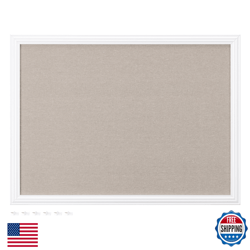 Navaris Framed Linen Bulletin Board - Approx. 58 X 43Cm Fabric Jewelry - Image 1
