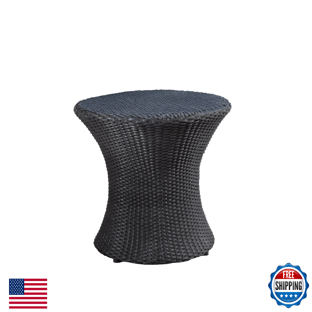 Christopher Knight Home Adriana Outdoor Wicker Accent Table, Black - Image 1