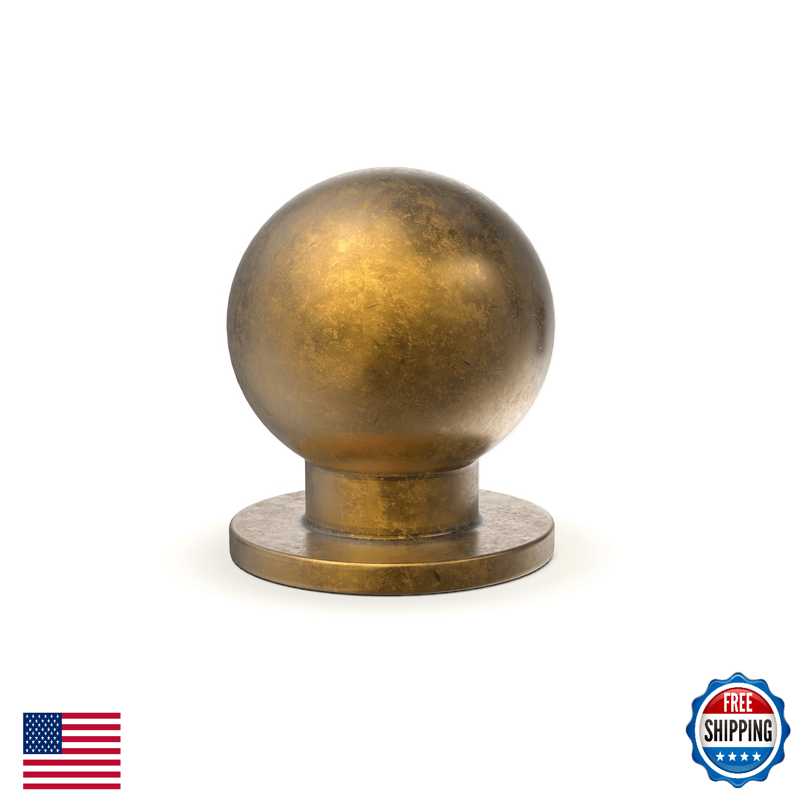 homdiy 20 Pack Antique Brass Cabinet Knobs Round Retro Drawer Dresser Handles - Image 1