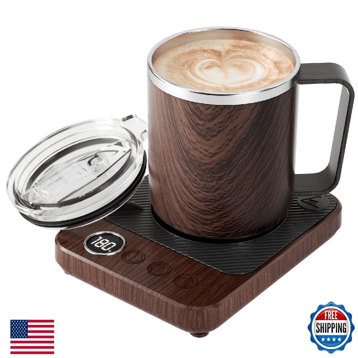Felibeaco Coffee Mug Warmer & 16oz Heated Mug Set for Desk, Smart Temp & Timer - Image 1
