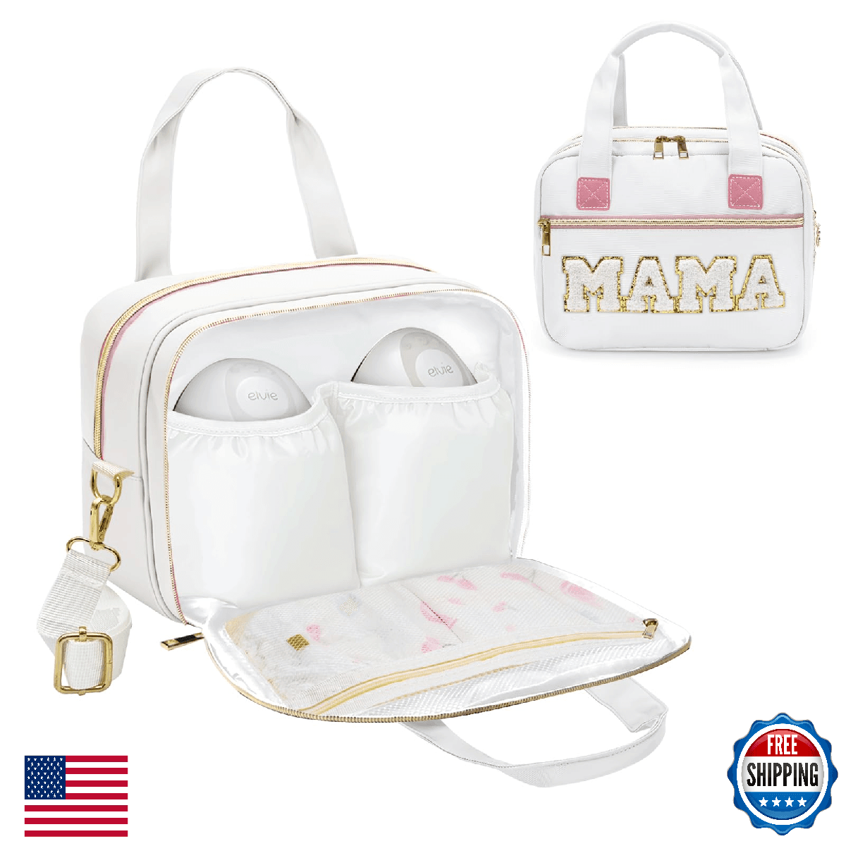 rain bunny Wearable Breast Pump Bag with Cooler and Ice Pack Compatible with Elv - Image 1