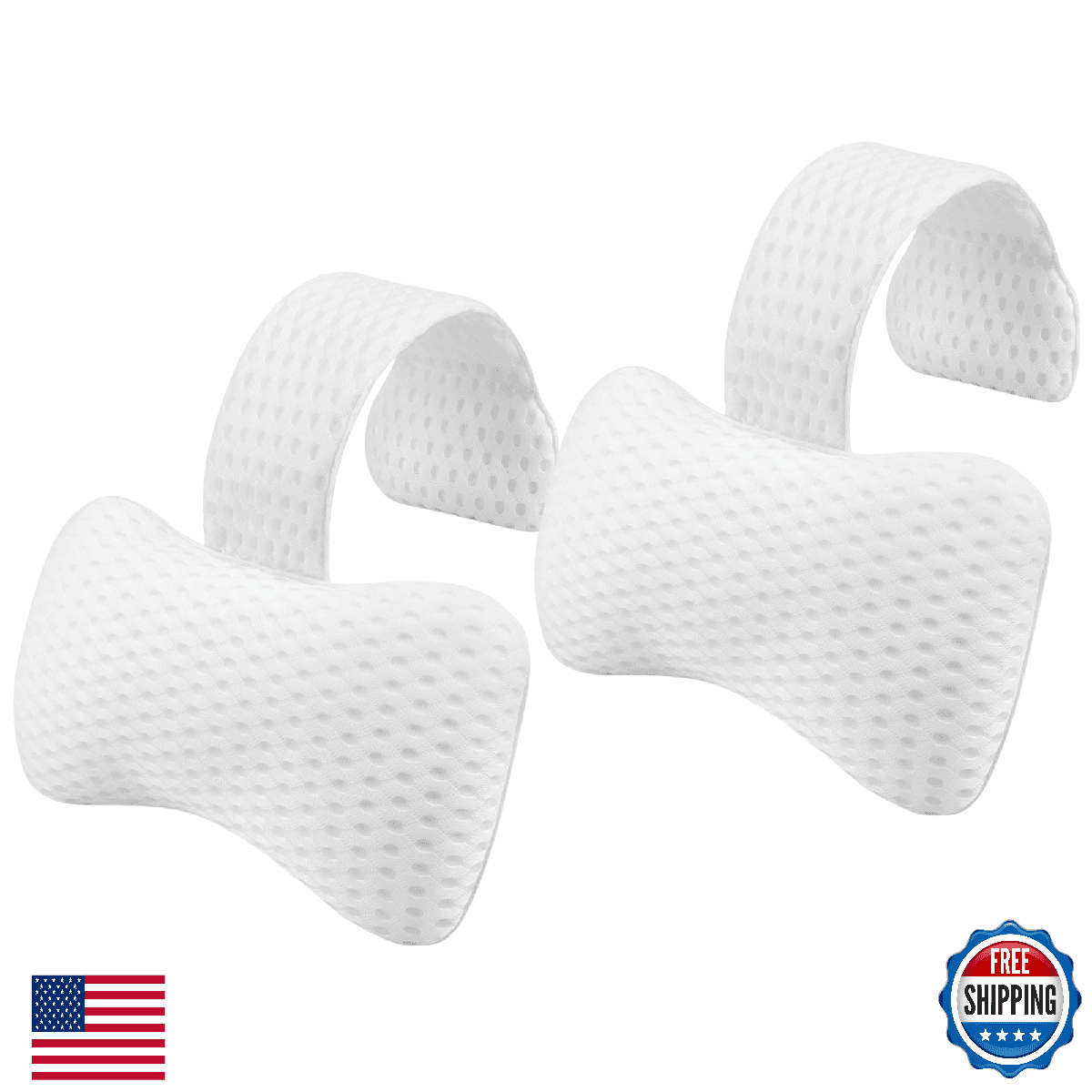 Hot Tub Pillow 2-Pack Outdoor Spa Headrest Lounge Chair Neck Support Bath Pillow - Image 1