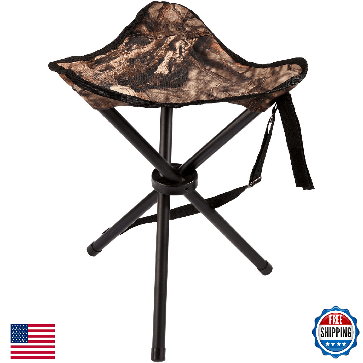 Ameristep Heavy-Duty Portable Folding Tripod Hunting Stool - Image 1