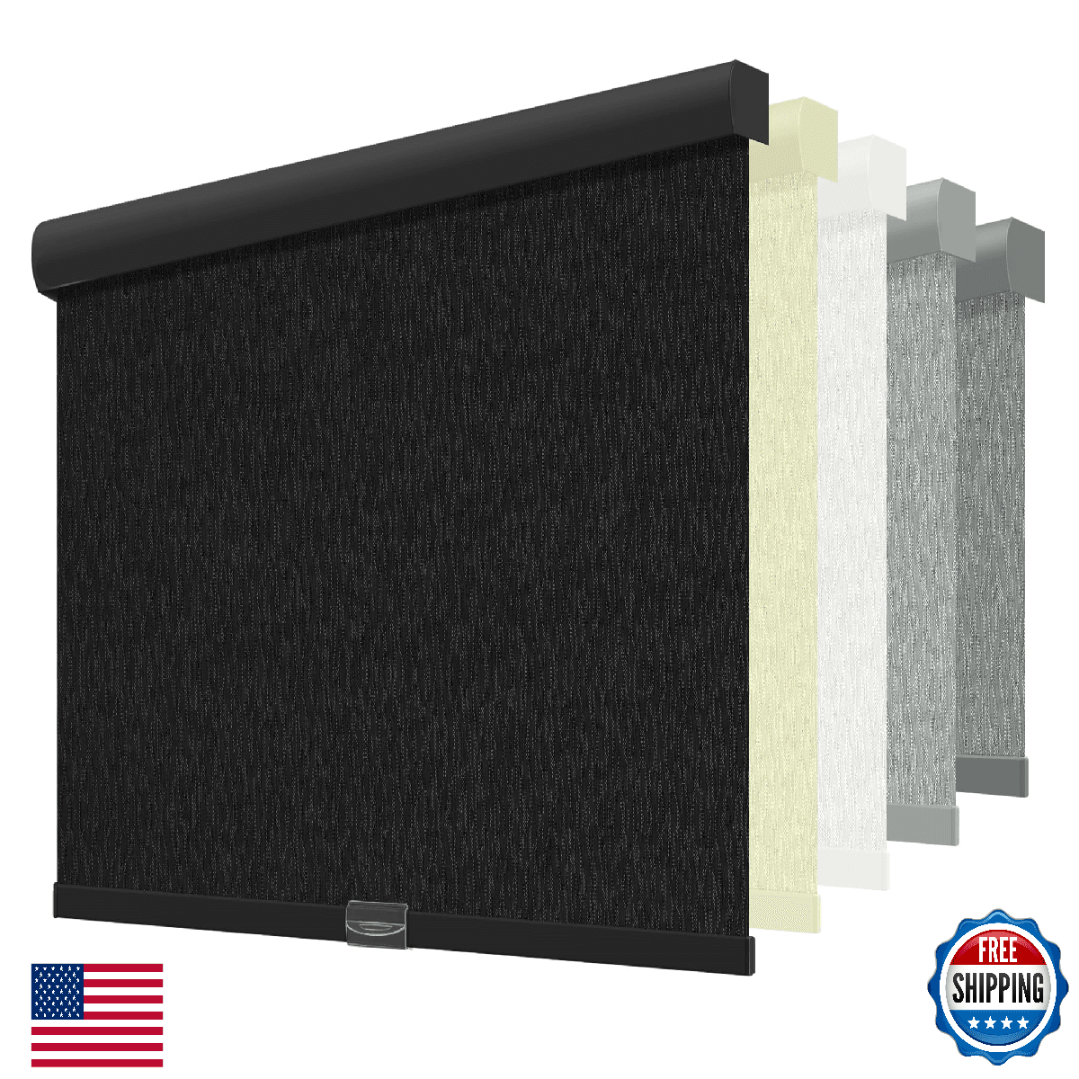 ChrisDowa Cordless Blackout Roller Shades for Windows, Striped Free-Stop Window - Image 1
