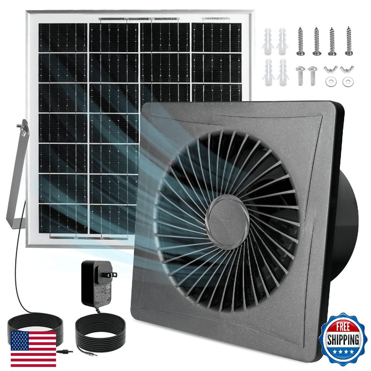 Solar Exhaust Fan – Compact for Small Spaces, Brushless Quiet 6" Ventilation Ven - Image 1