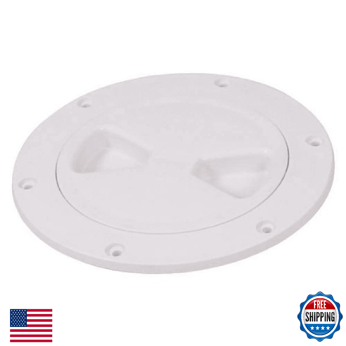 Tempress 43130 6" Screw-Out Deck Plate - White - Weather-Tight Access - Image 1