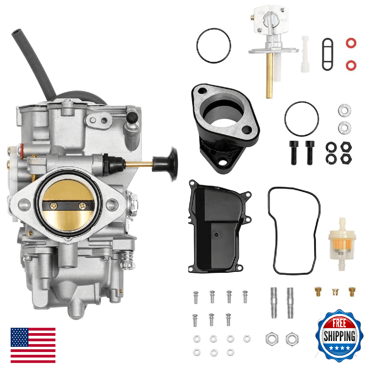 Yamaha ATV Carburetor Moto-4 Warrior Big Bear 350 YFM350 Kodiak 400 Wolverine - Image 1