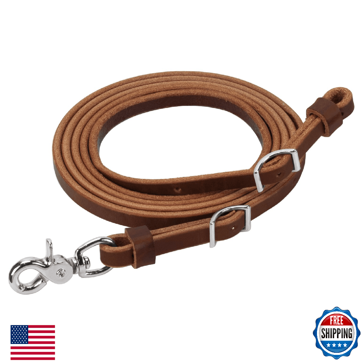 Weaver Leather Horizons Flat Roper Rein Features Scissor Snap and Conway Adjustm - Image 1