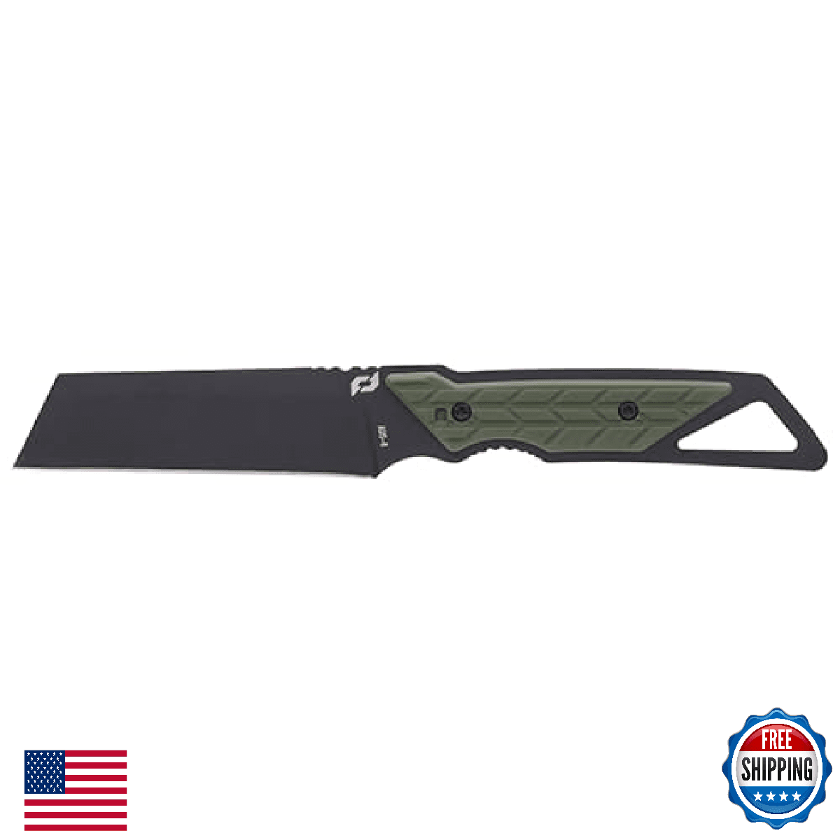 Schrade Delta Class Outback Cleaver Knife AUS-8 Steel Blade Overmold Handle - Image 1