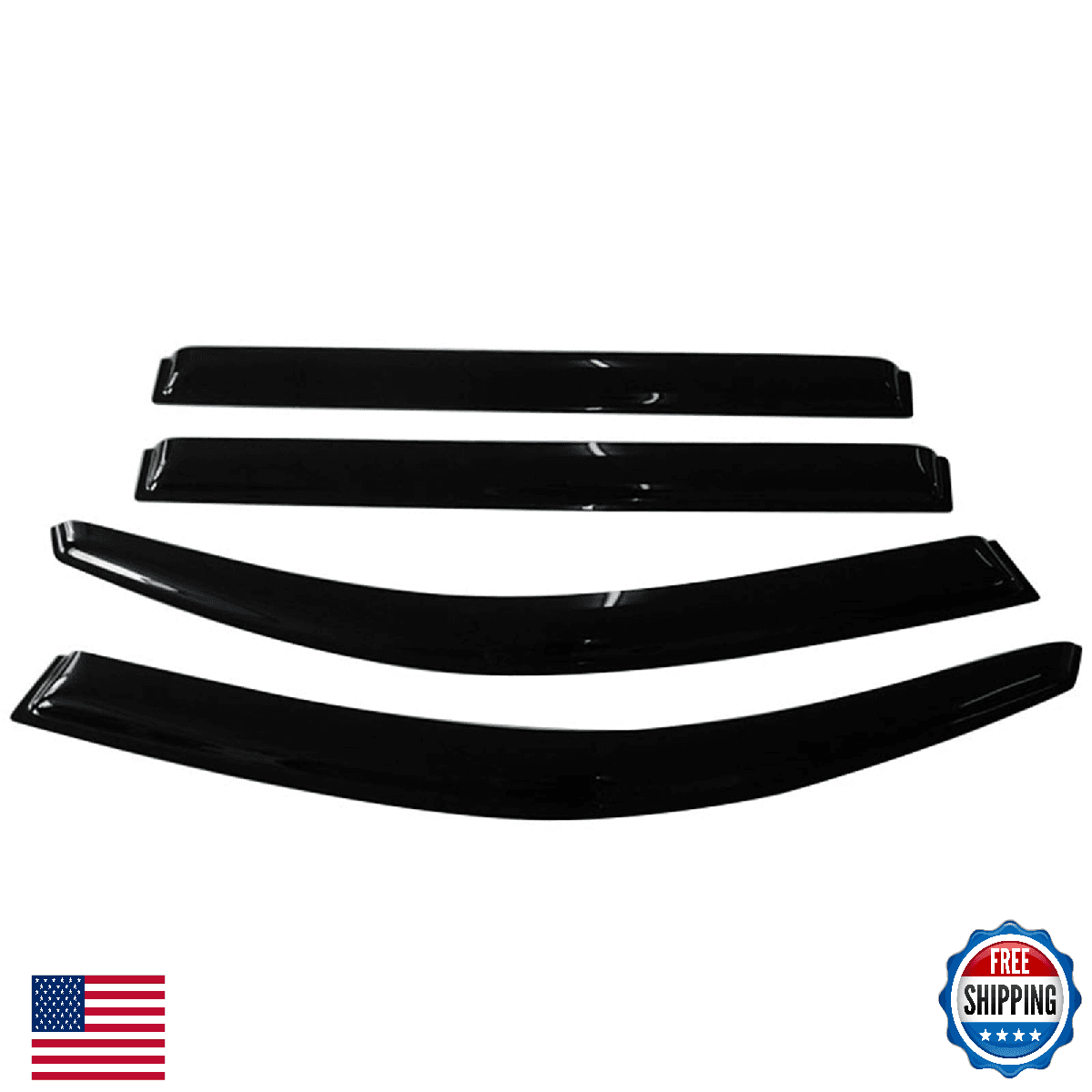 Tape On Window Visors Fits for 2008-2013 Toyota Highlander, Side Auto Window Win - Image 1