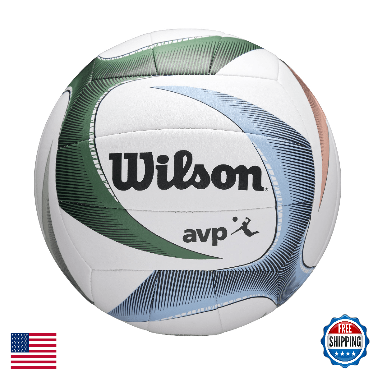 WILSON AVP PXL Volleyball - Official Size, White/Blue/Green - Image 1