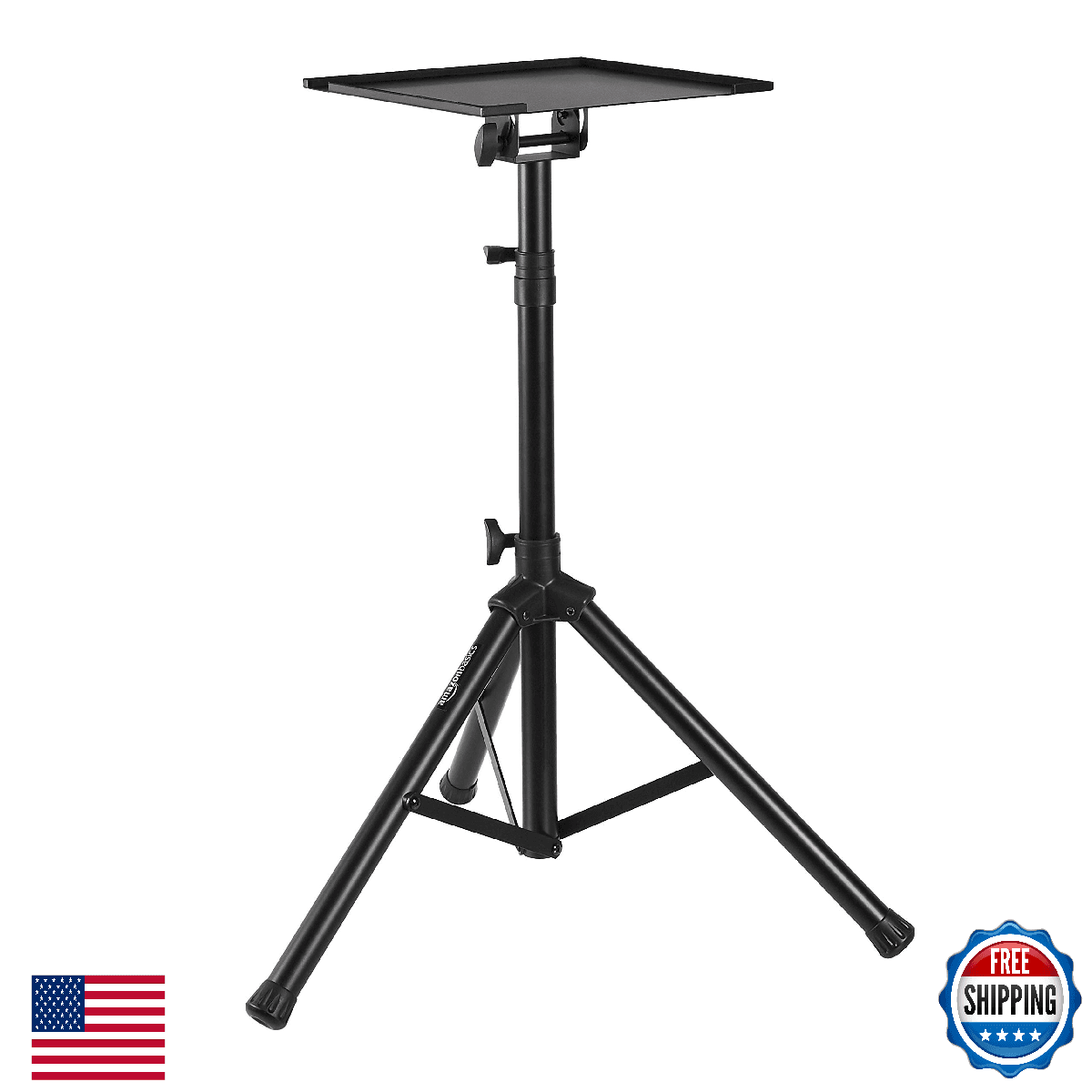 Amazon Basics Adjustable Height Portable Laptop Tripod Stand for Workstation, DJ - Image 1