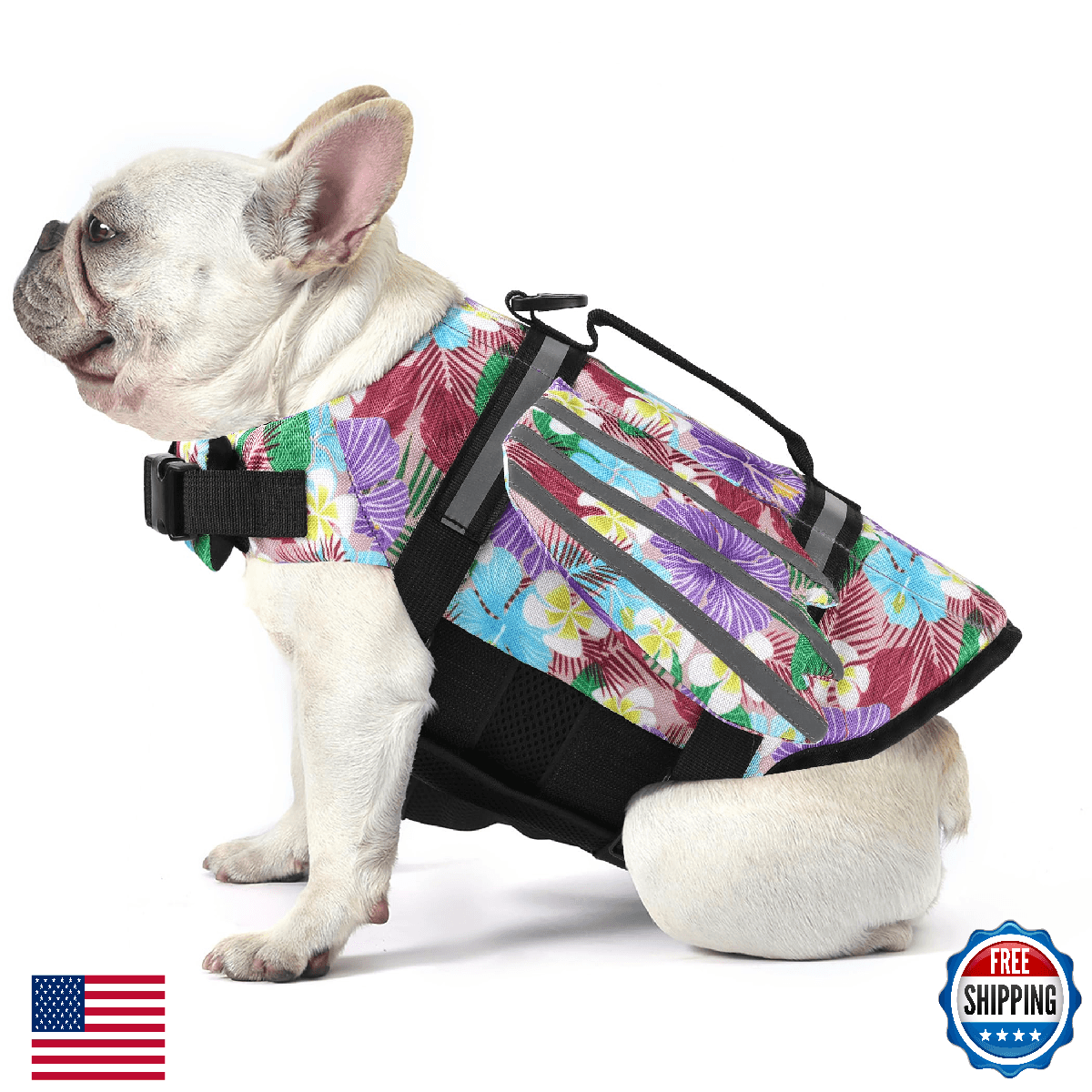 Petglad Dog Life Jacket Vest w/ Chin Float, Reflective & Adjustable - Wings Desi - Image 1
