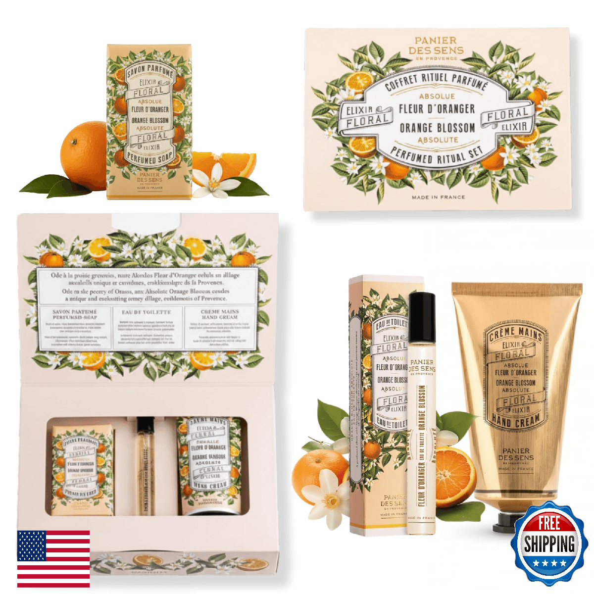 Panier des Sens - Orange Blossom Gift Set for Women - Roll On Perfume + Hand Cre - Image 1