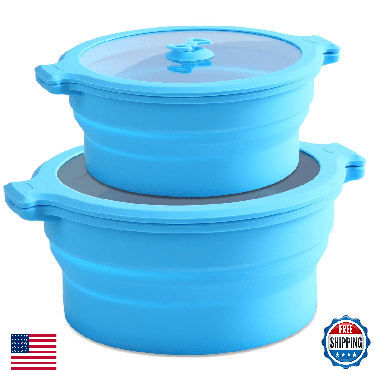 Collapsible Silicone Microwave Cookware Cooker Steamer for Cooking with Lids, 0. - Image 1