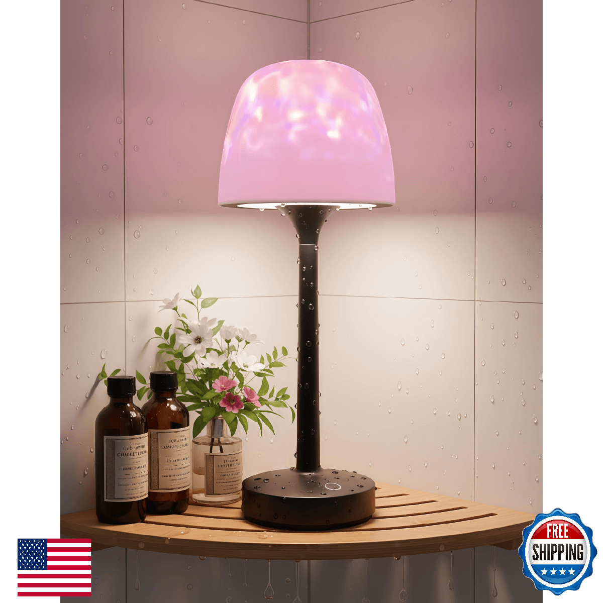 Waterproof Shower Lamp 16 Color Mood Light Rechargeable Remote Touch Control LED - Image 1