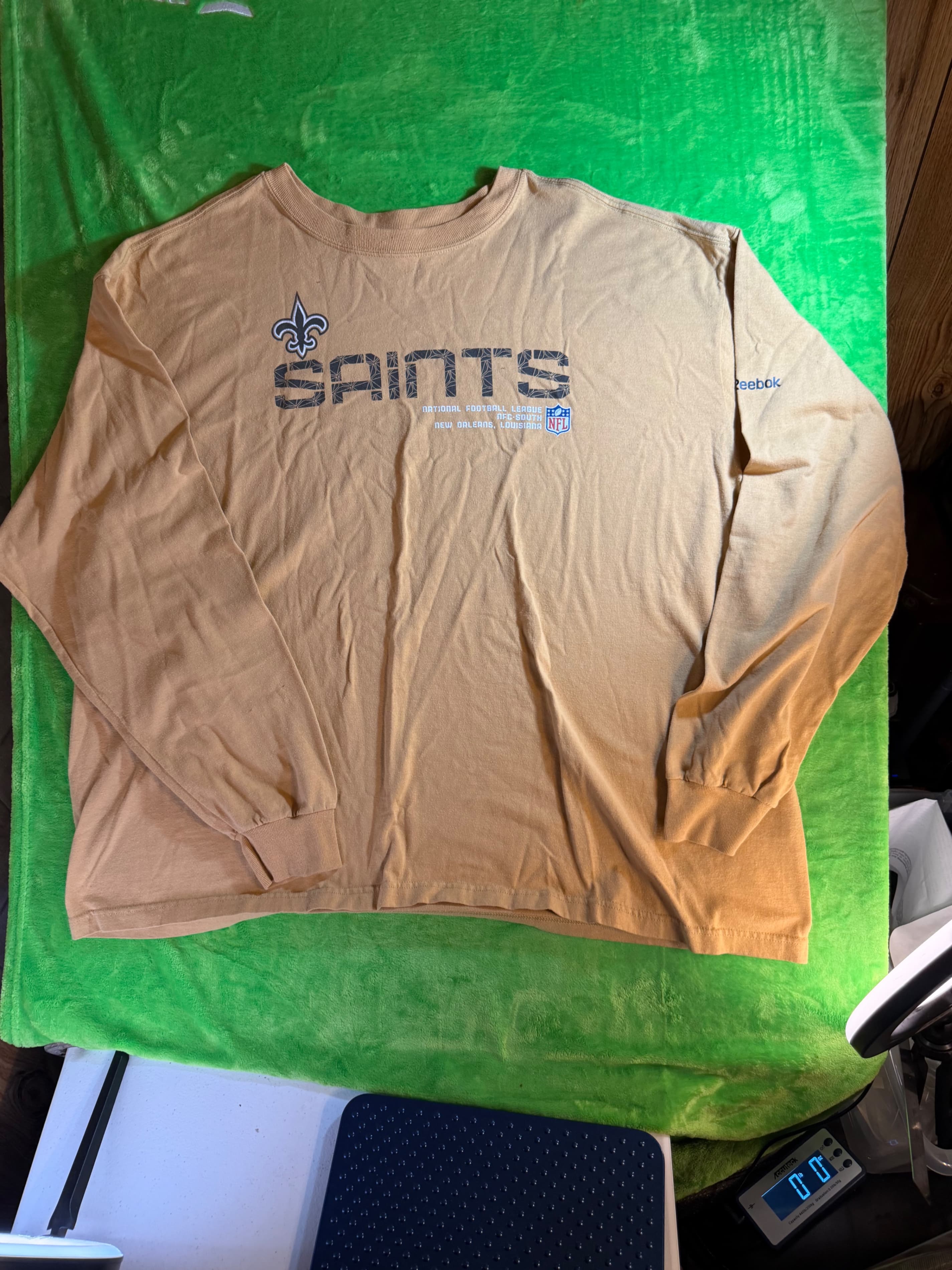 Reebok Saints NFL Long Sleeve Tan 2XL - Image 1