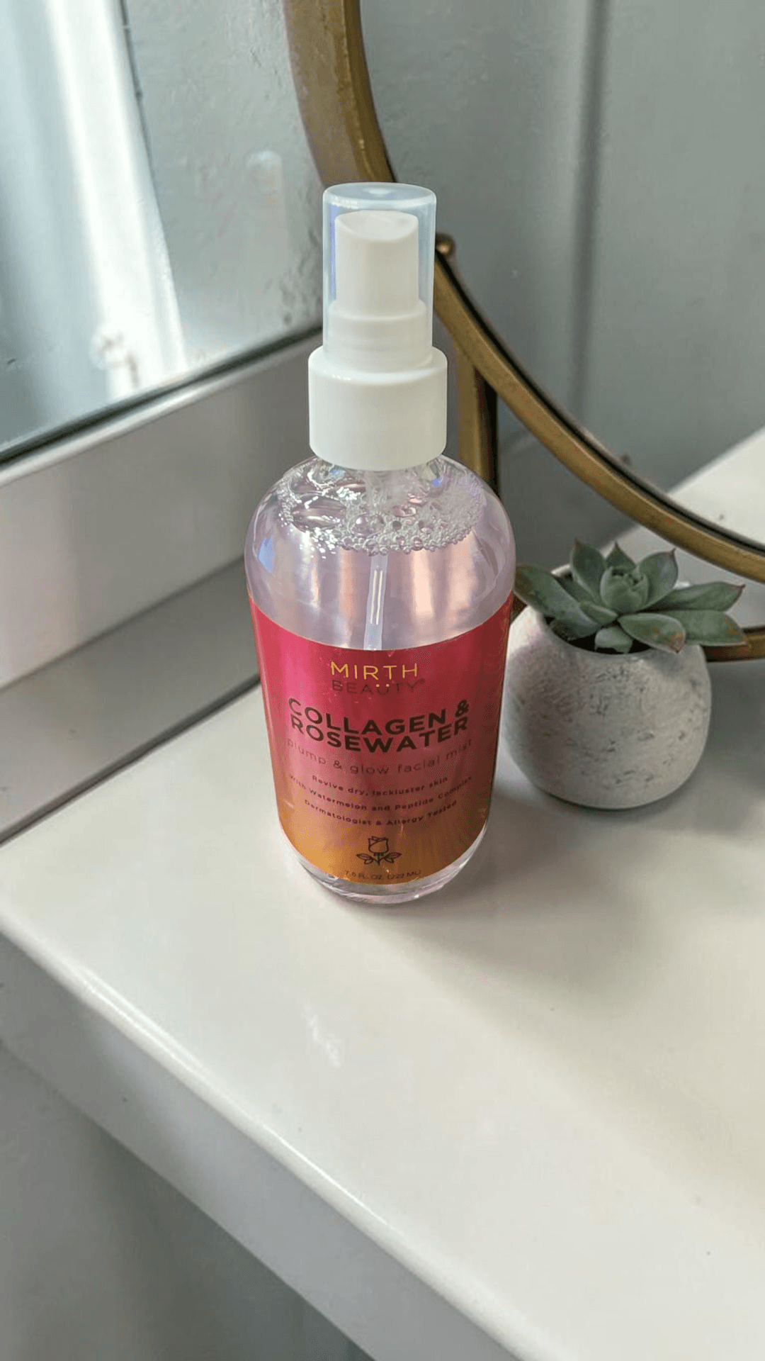 18 MSRP Mirth Beauty Collagen & Rosewater Facial Mist 7.5 fl oz - Image 1