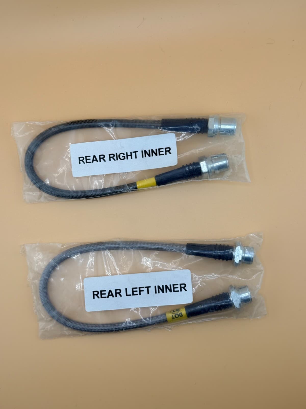 Stainless Rear Brake Lines LH RH Set Toyota Tundra 2014-2021 Inner SS - Image 1