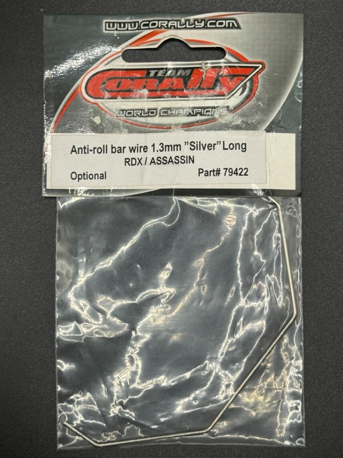 Team Corally 79422 Anti-Roll Bar Wire 1.3mm "Silver" Long RDX/Assassin - Image 1