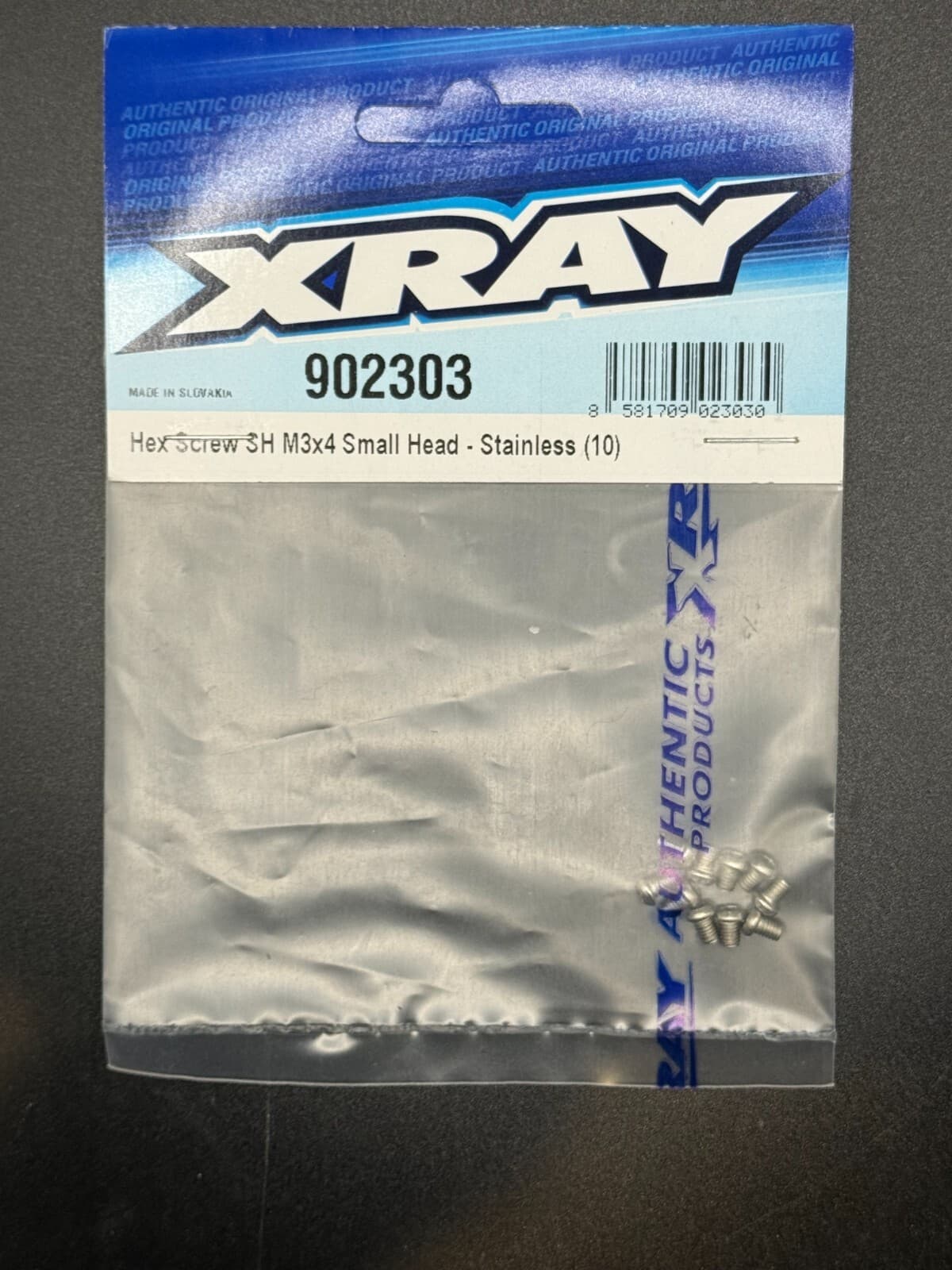XRay 902303 Small Head Hex Stainless Steel Screws M3x4 (10 Count) - Image 1