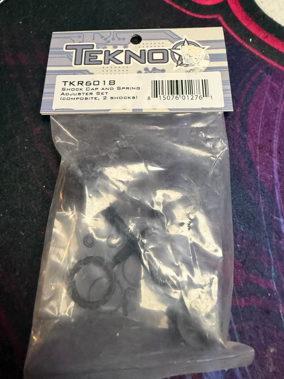 Tekno RC TKR6018 – Shock Cap & Spring Adjustment Collars (composite, 2 shocks) - Image 1