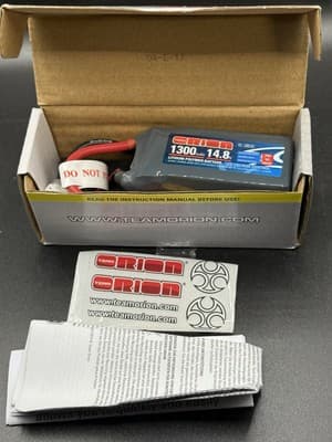 Team Orion Racing Drone 4S Soft Pack 14.8V 1300mAh 75C LiPo Battery XT60 - Image 1