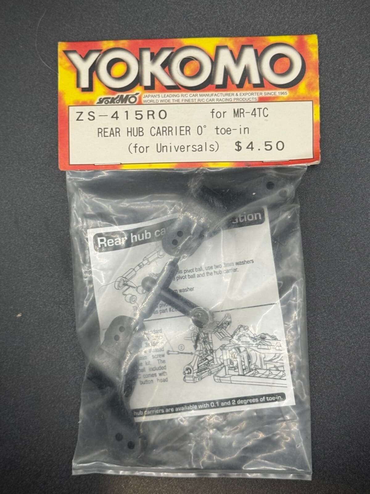 Yokomo ZS-415R0 Rear Hub Carrier (Zero Deg Toe-In) MR-4 Touring Car