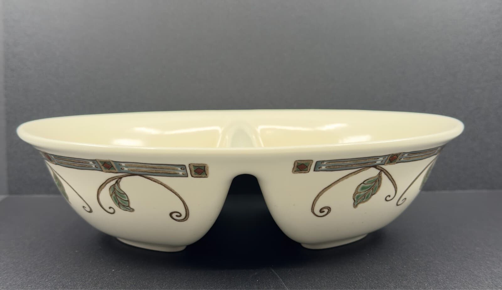 Pfaltzgraff Mission Flower Divided Serving Bowl - Image 1