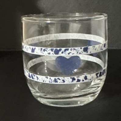 Anchor Hocking Cobalt Blue Heart Juice Glasses Set of 3 - Image 1