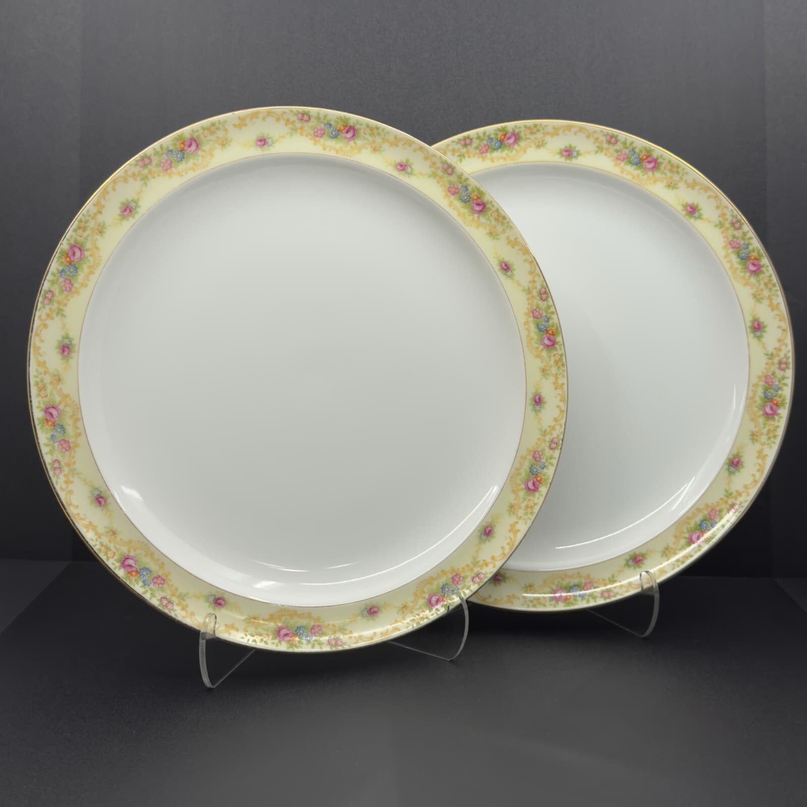 Meito China Modern Windsor 9 3/4" Dinner Plates Patents applied for backstamp x2 - Image 1