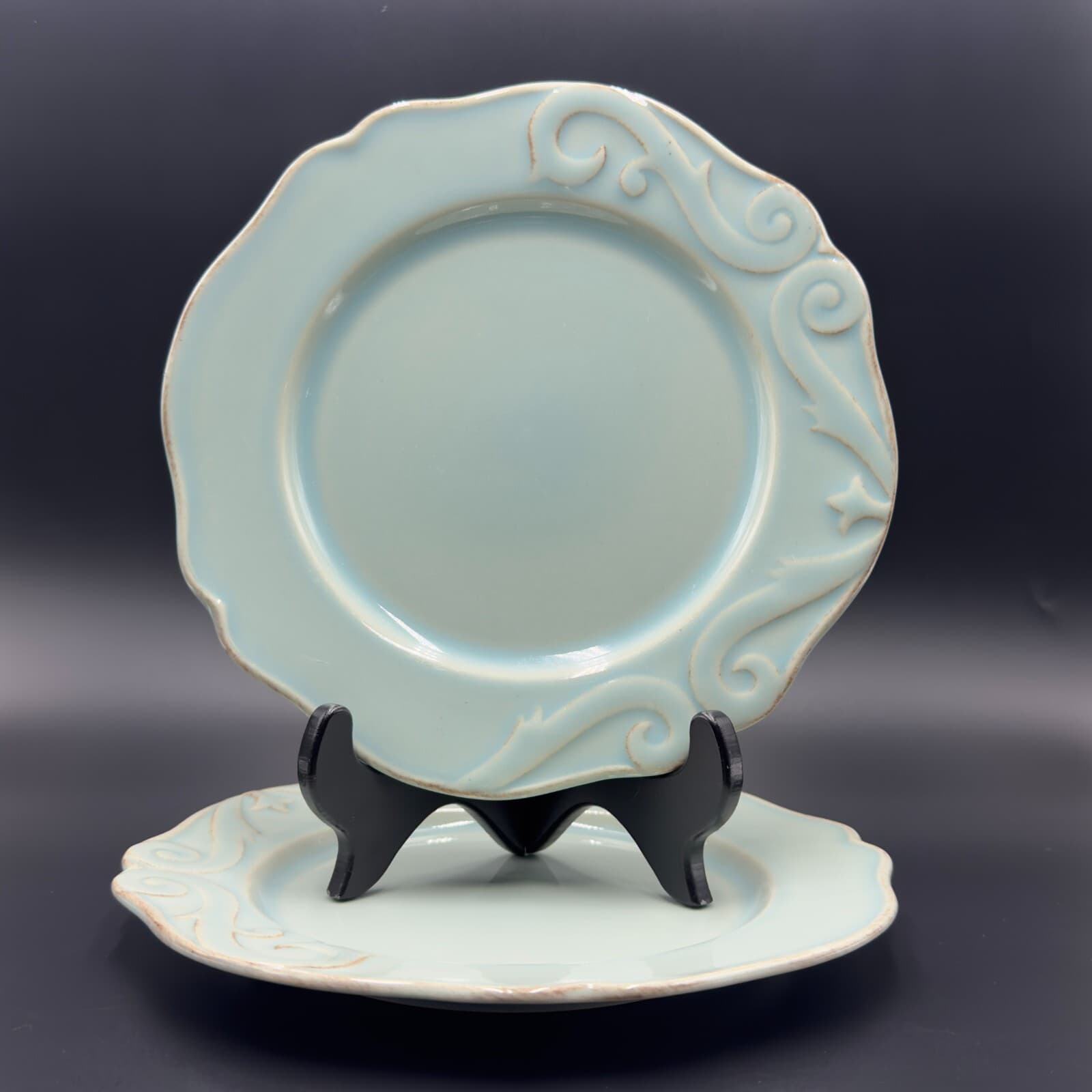 Noble Excellence "Scroll" 9" Salad Plates Set of 2 - Image 1
