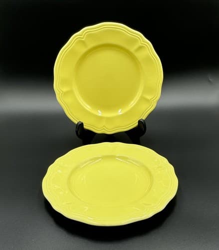 Buttercup Federalist Ironstone Set of 2 Yellow Salad Plates - Image 1