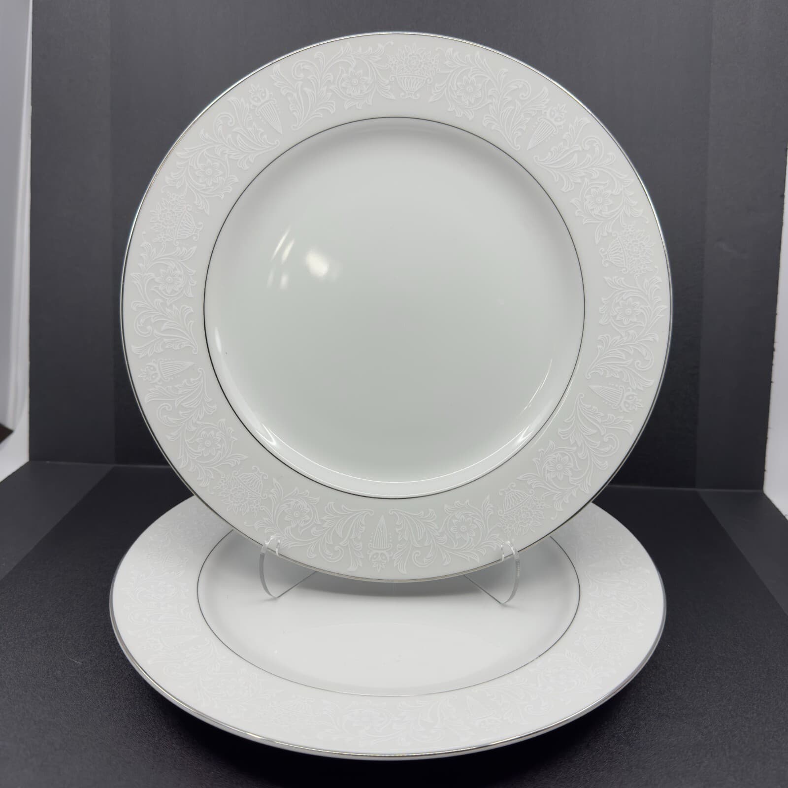 Crown Victoria Fine China Lovelace #1002, Made in Japan Set of 2 Dinner Plates - Image 1