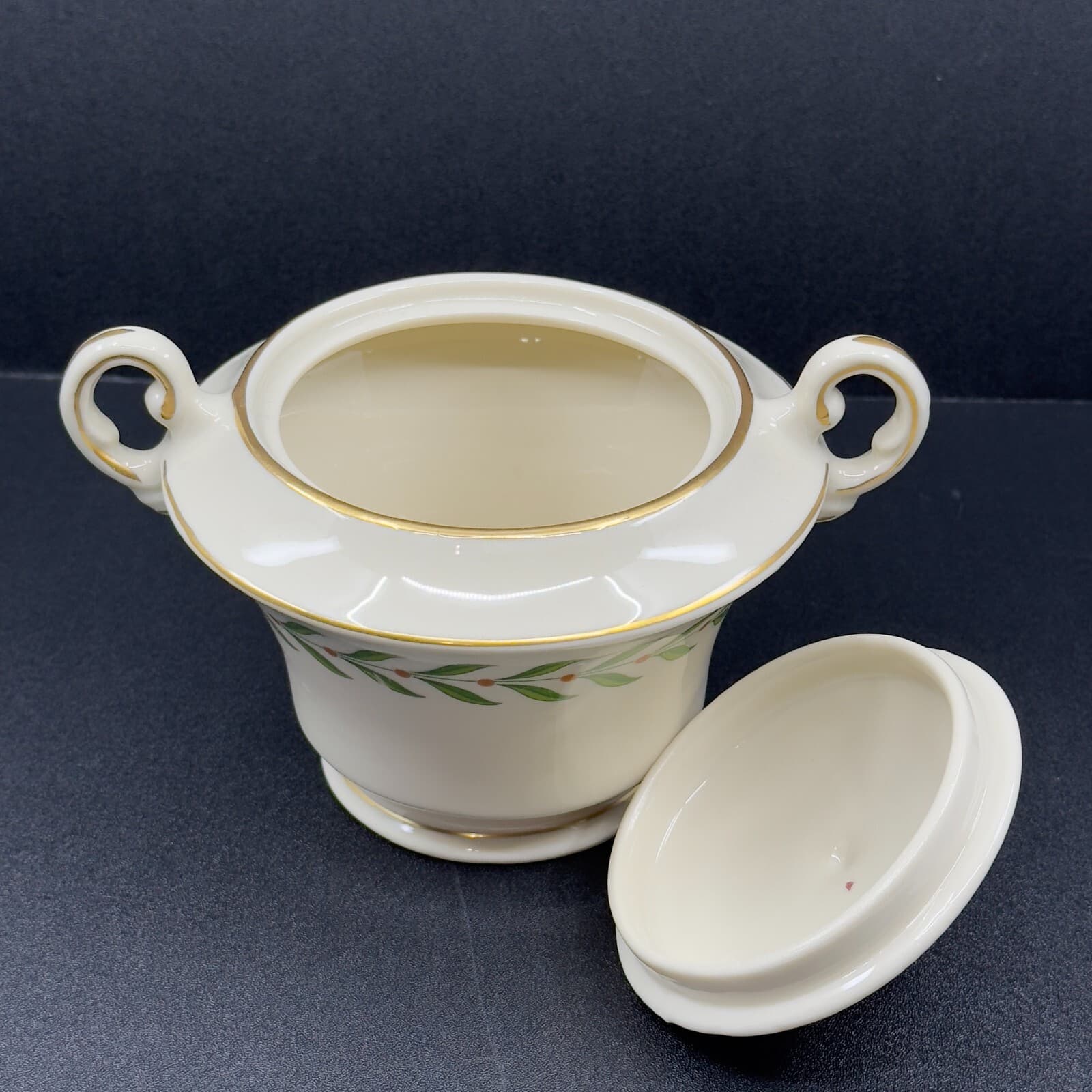 Syracuse China Old Ivory Greenwood Sugar Bowl and Lid - Image 1