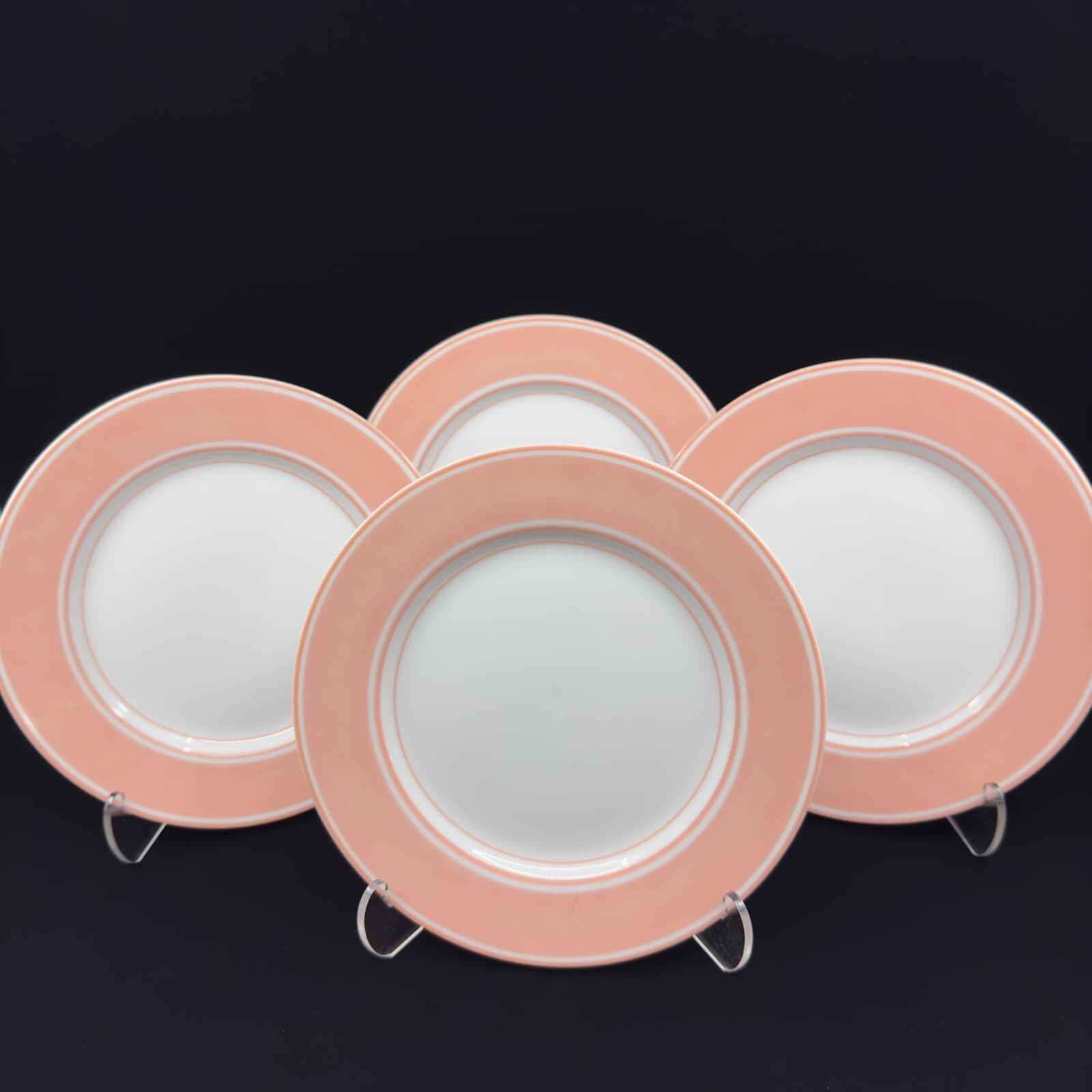 Fitz and Floyd Rondelet Peach 6 1/2" Bread and Butter Plate Set of 4 - Image 1