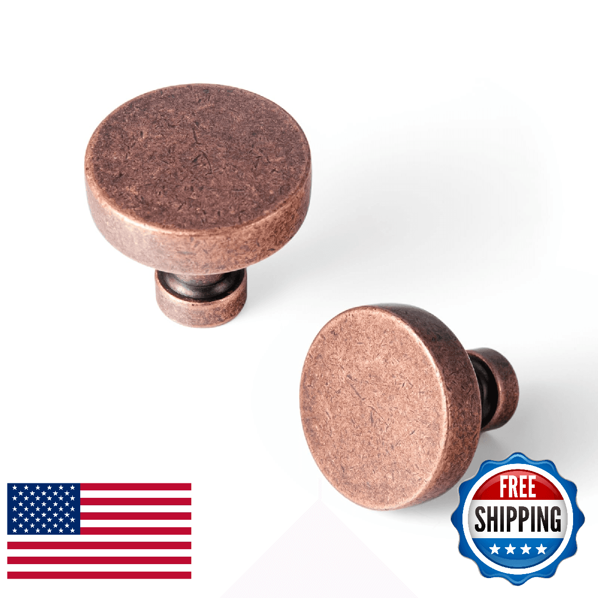 Goo-Ki Antique Copper Cabinet Knobs Zinc Alloy Kitchen Hardware 6 Pack Vintage C - Image 1