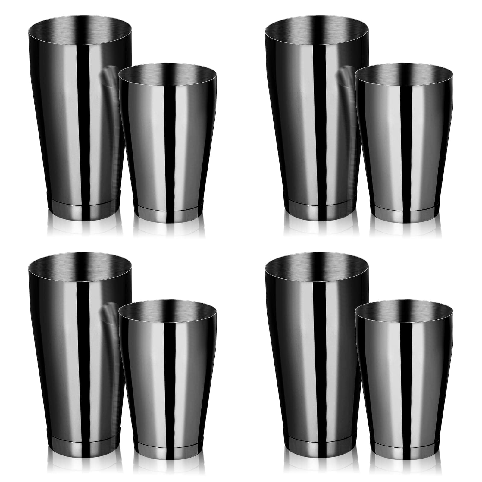 8 Pcs Cocktail Shaker Boston Shaker Set Professional Bartender Kit Bar Stainless - Image 1