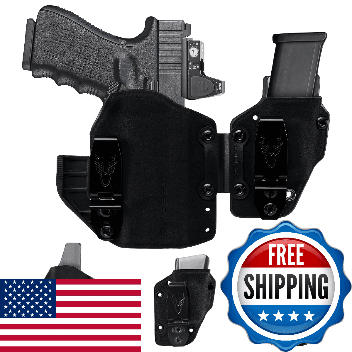 AIWB & IWB Holster Compatible with Glock 19,23,32(Gen 1-4), G19 Gen 5,G19x,PSA D - Image 1