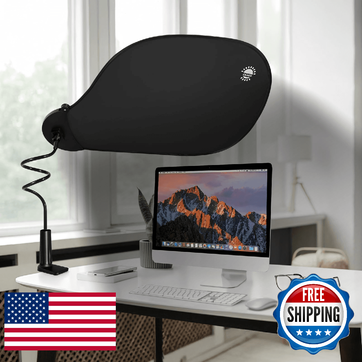 Large Adjustable Office Cubicle and Desk Shade – Flexible Desk Light Blocker for - Image 1