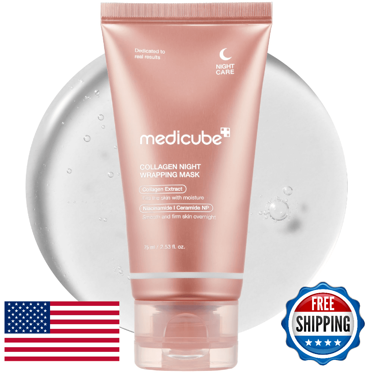 medicube Collagen Overnight Wrapping Peel Off Facial Mask Pack - Elasticity & Hy - Image 1