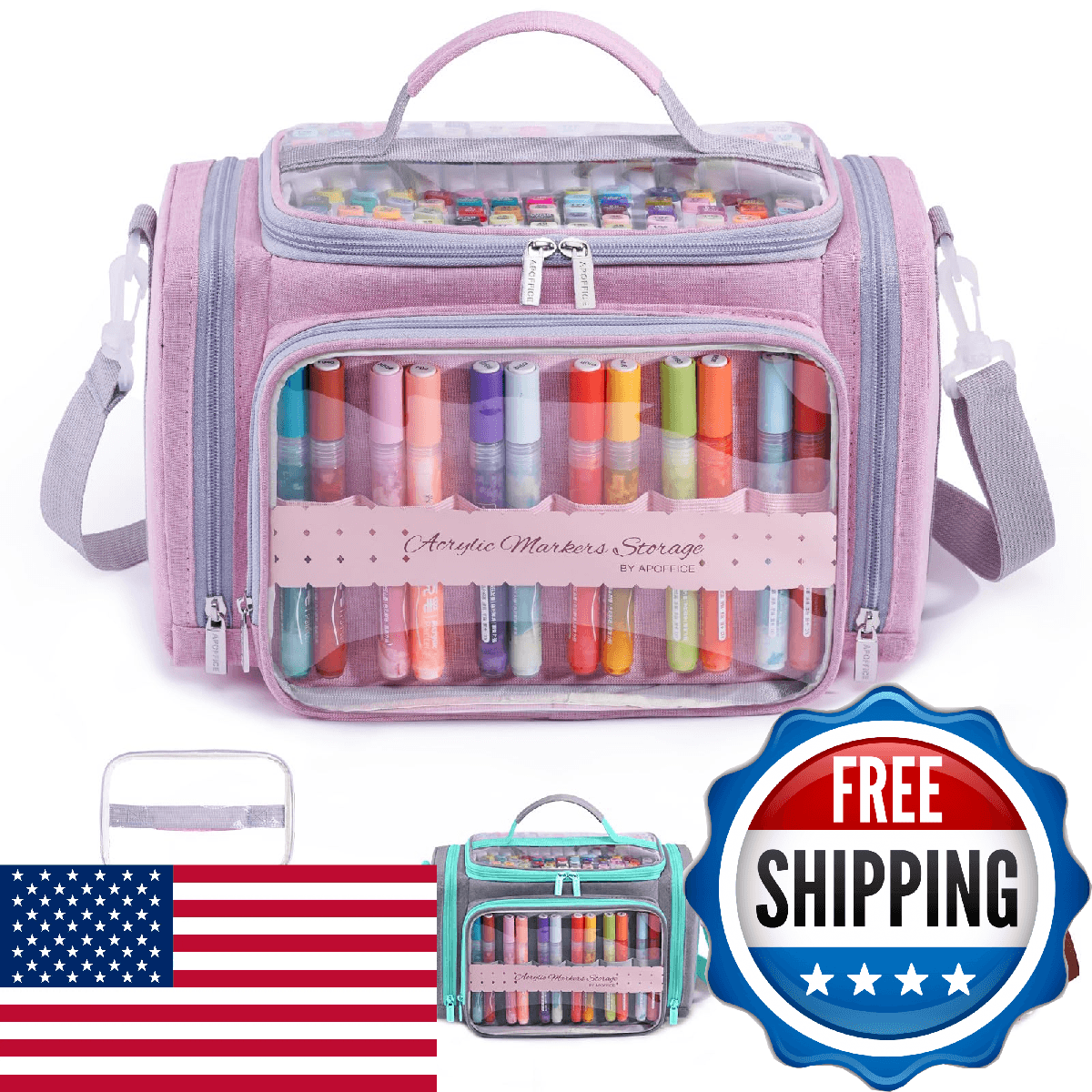 APOFFICE Marker Storage Organizer Case for 180–300 Markers – Large Marker Holder - Image 1