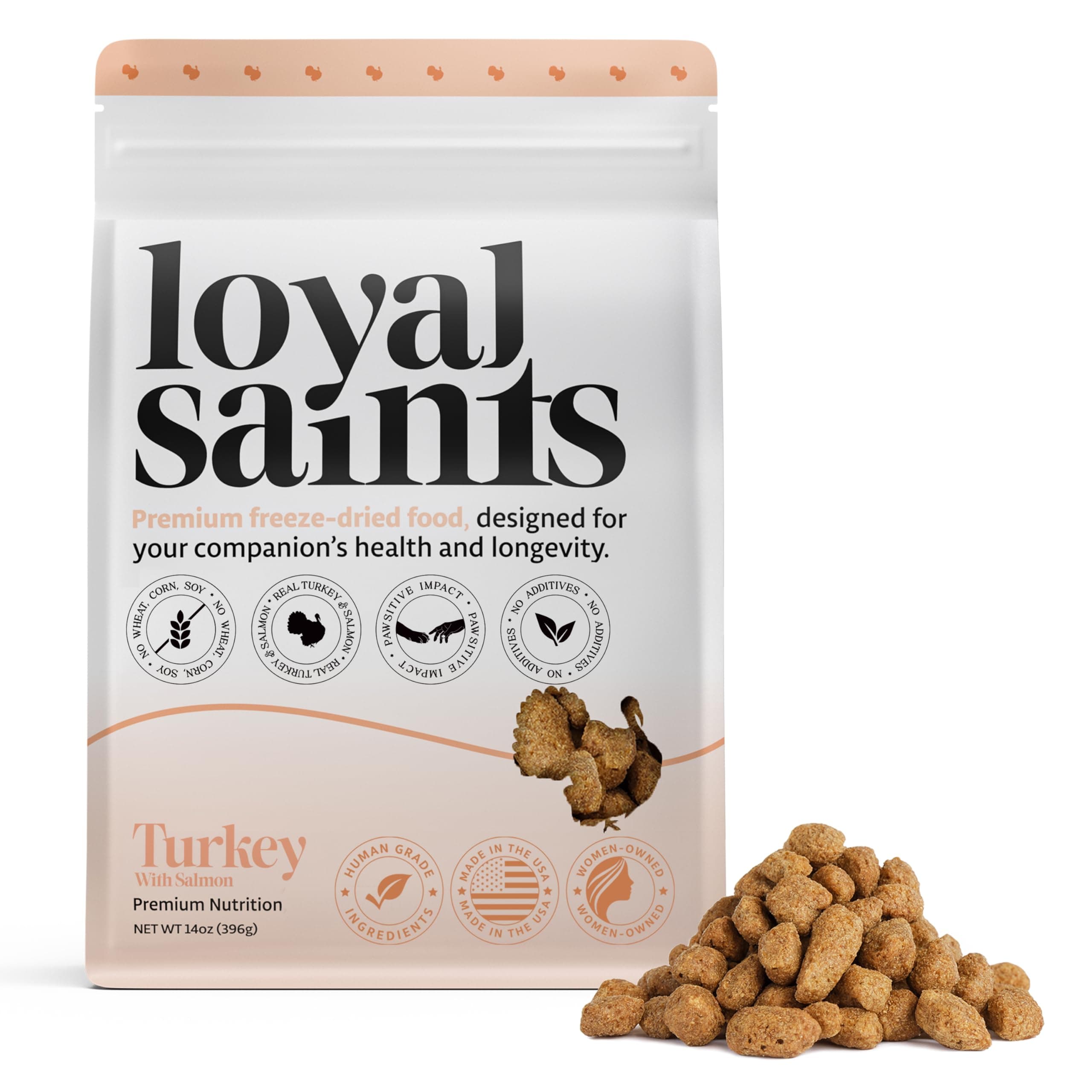 Loyal Saints Freeze Dried Raw Dog Food - Premium Turkey and Salmon Flavor with H - Image 1