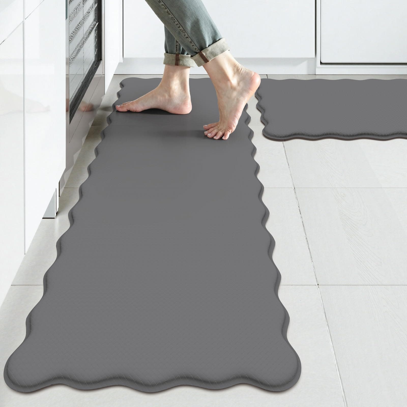 Kimode Anti Fatigue Kitchen Mats Sets of 2 Non Slip Cushioned Memory Foam Kitche - Image 1