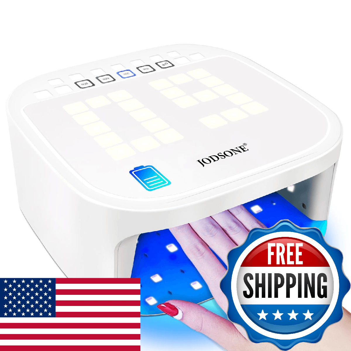 JODSONE Cordless Professional UV Nail Lamp with 4 Timed Digital Reversible Displ - Image 1