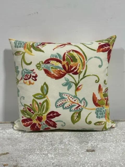 Domain Indoor/Outdoor Red, Turquoise & Green Pillow - Image 1