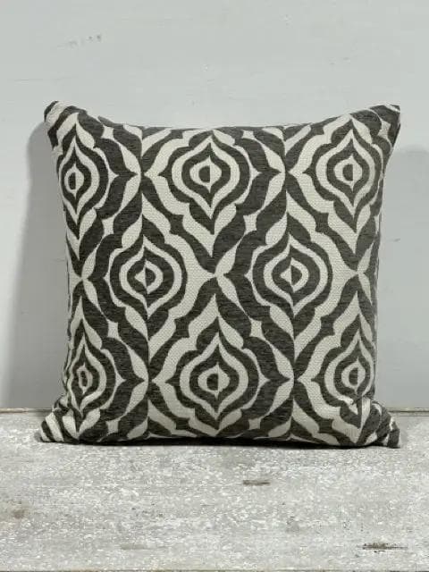 Grey & White Geometric Down-Filled Pillow - Image 1